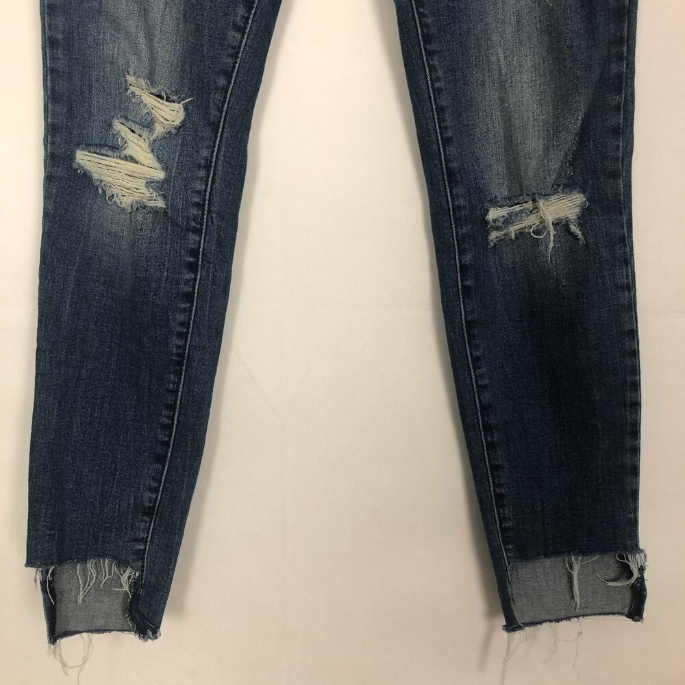 Gap Mid-Rise Distressed Dark Wash Jeans Size 26 - Picture 5 of 11